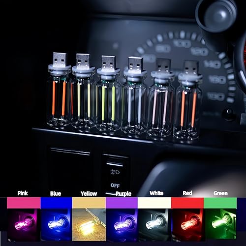 Miniatura 5 de Ilumina tu viaje con elegantes lámparas retro para automóvil mini botella de vidrio portátil LED de luz nocturna  Enchufe USB LED luces de ambiente