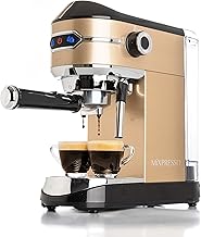 Mixpresso Espresso Maker 15 Bar Espresso Machine With Milk Frother, Fast Heating Automatic Espresso Machine, Steam Wand For Latte and Cappuccino 37Oz Water Tank, 1450W Gold Coffee Maker