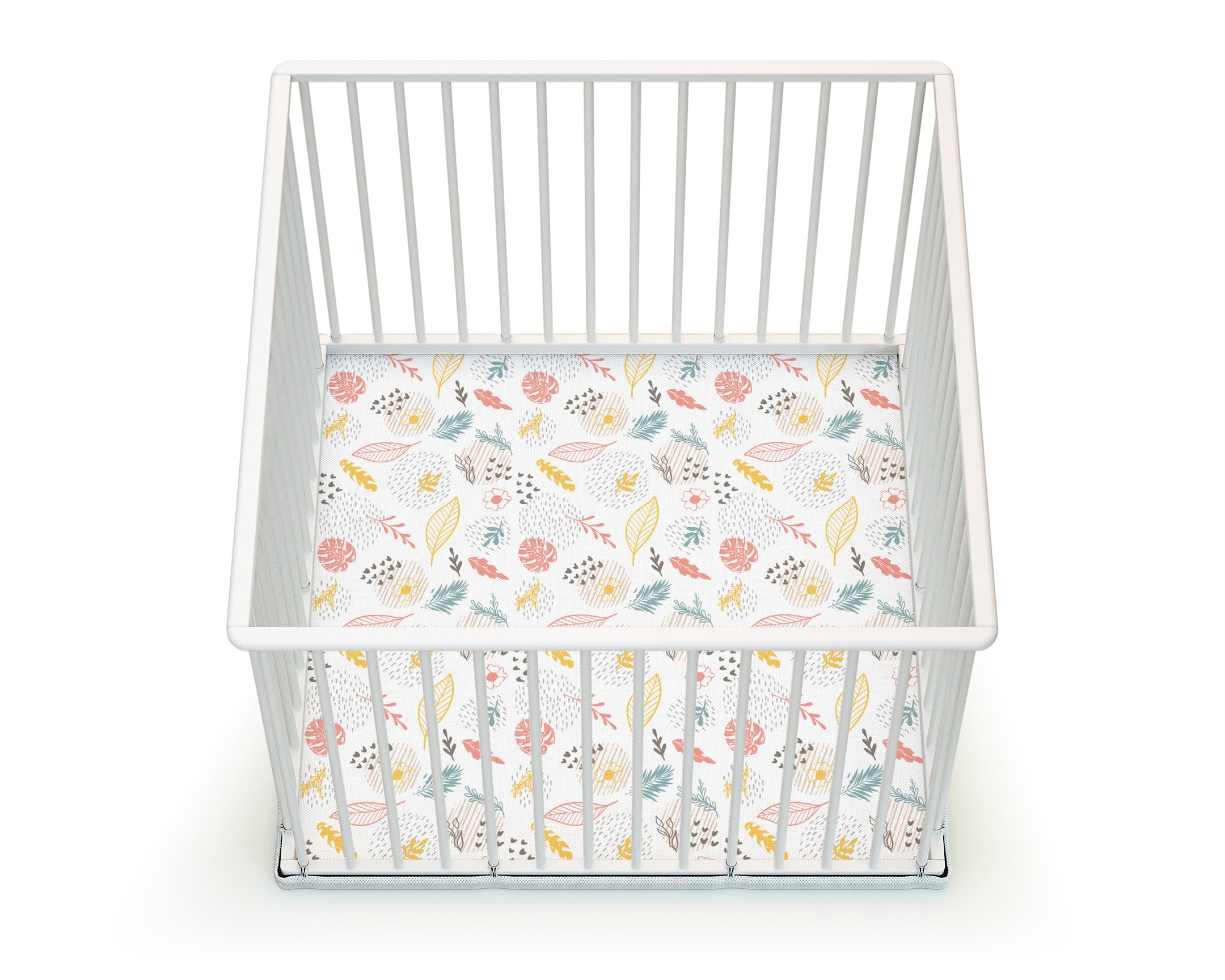WEBABY - Box bambini legno CUBO - Bianco - 100 x 100 cm