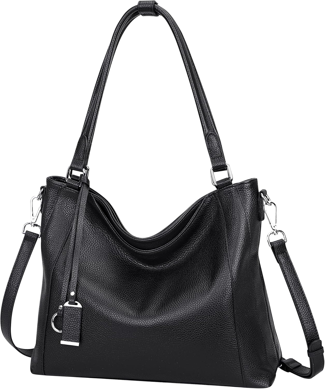 Over Earth Genuine Leather Purses for Women Large Hobo Bags Lady Shoulder Handbags with Detachable Strap - Image 8