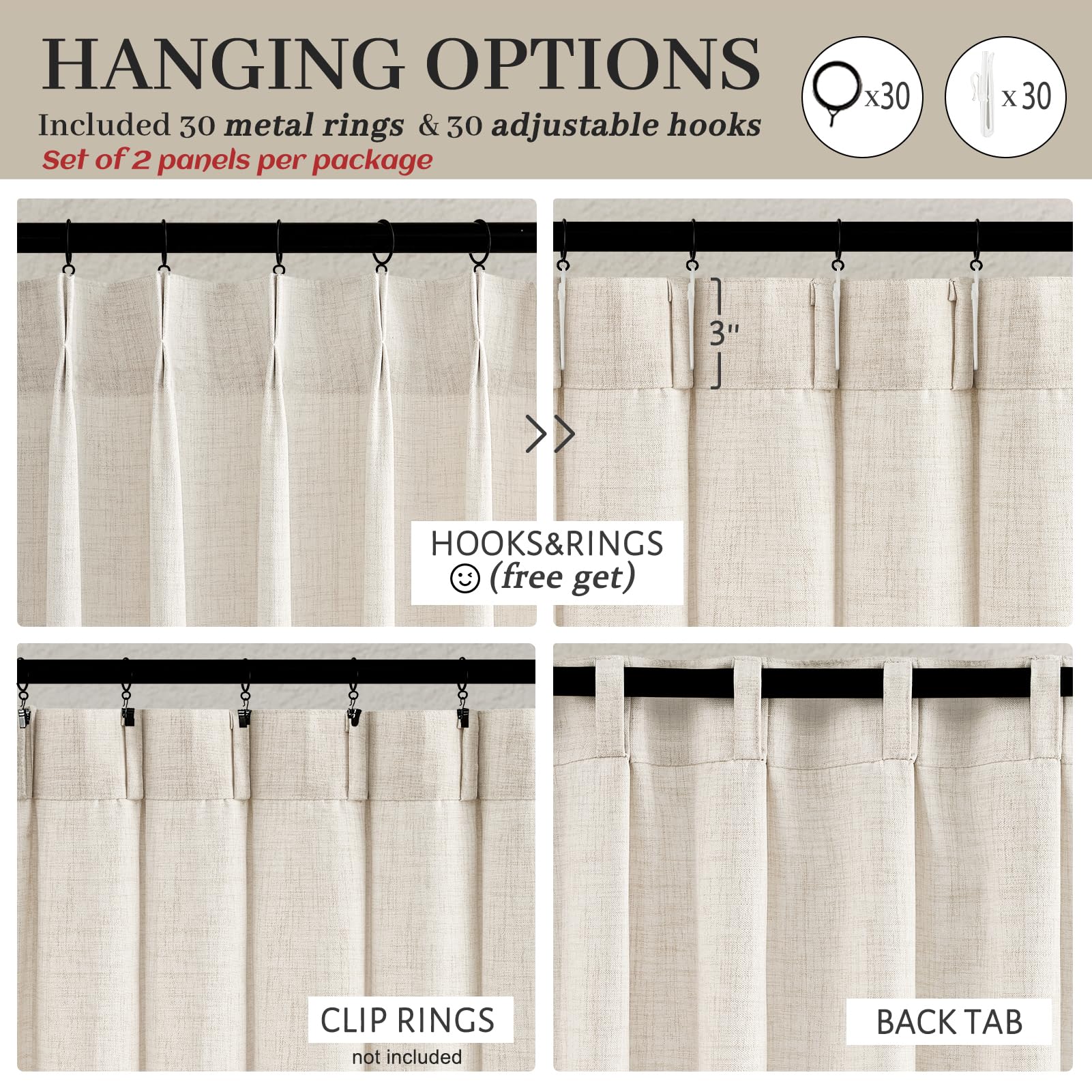 Amazon.com: 100 Inch Extra Wide Linen Sheer Curtains 84 Inch Long