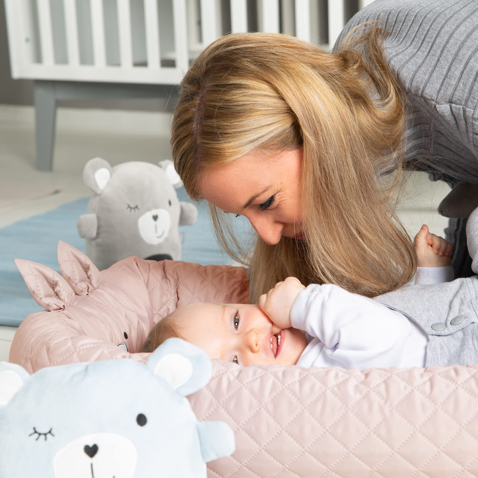 roba Babylounge "roba Style" Avec Motif Tête Du Lapin - Réducteur Utilisable Aussi Pour Changer La Couche Ou Comme Berceau De Voyage - Rose
