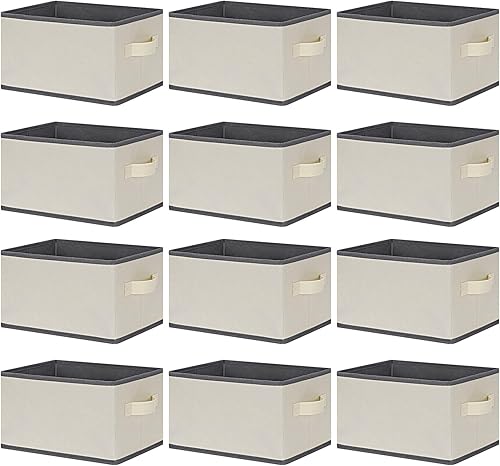 LHZK Cestas de almacenamiento para estantes, cestas de almacenamiento de tela para organizar 15 x 11 x 9.6 pulgadas, contenedores de almacenamiento