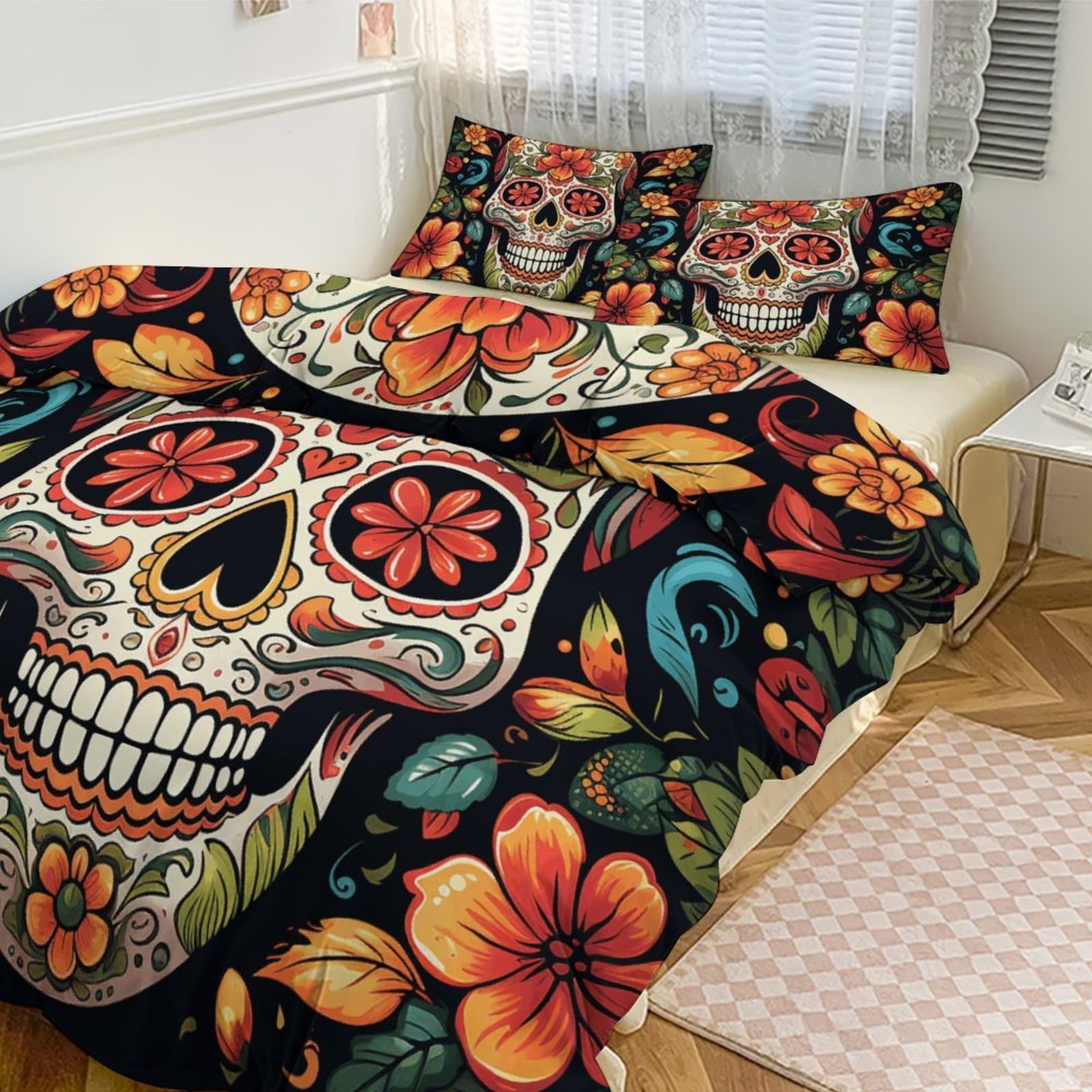 Housse de couette ultra douce et respirante 3 pièces colorées avec zip