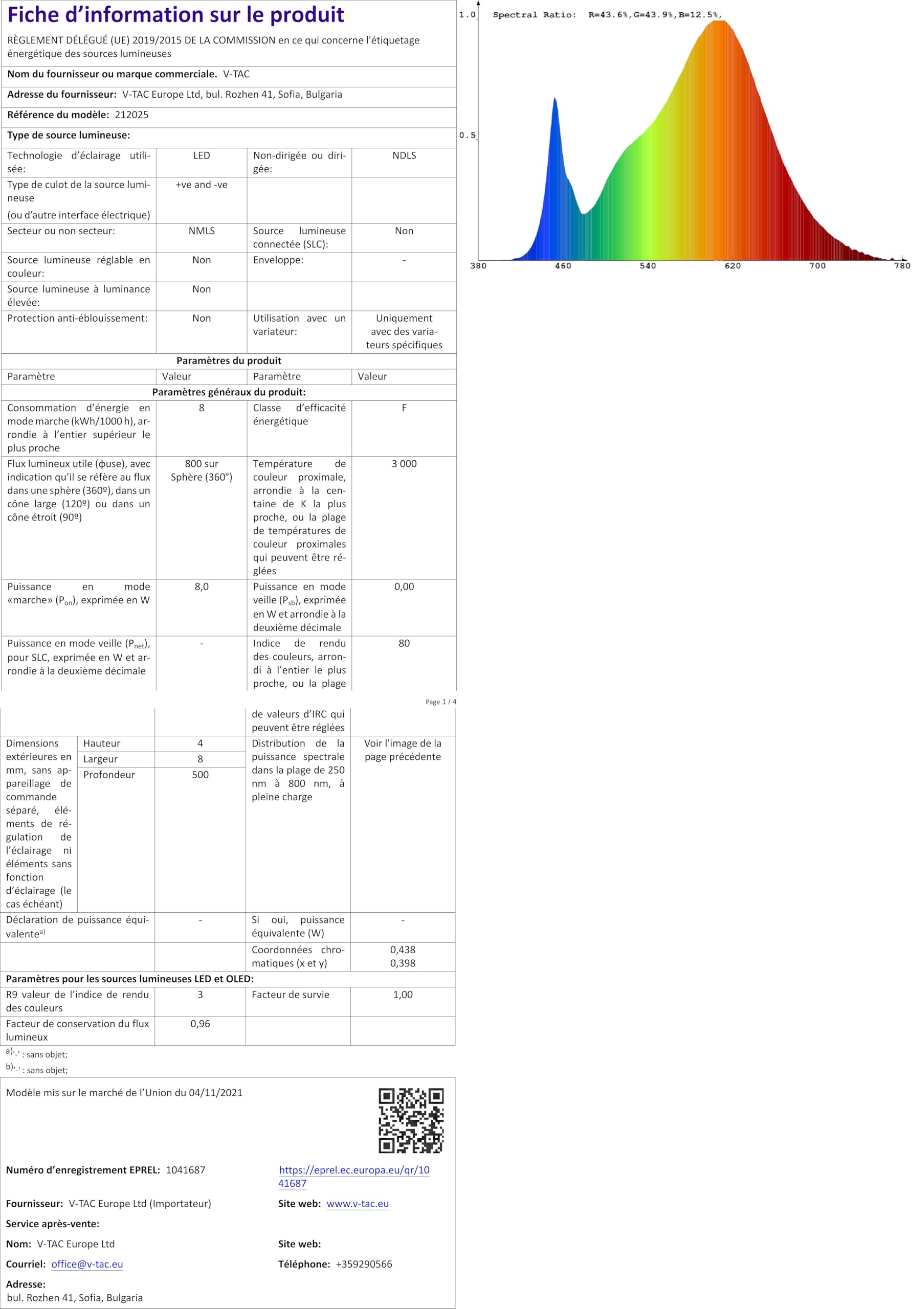 V-TAC Striscia Led da Interno SMD 3528 8W - 5 Metri - Striscia LED Adesiva per Casa, Cucina, Camera, Ambienti Interni - Strisce LED Luminosità 800 Lumen - Alimentata 12V - Luce Bianca Calda 3000K