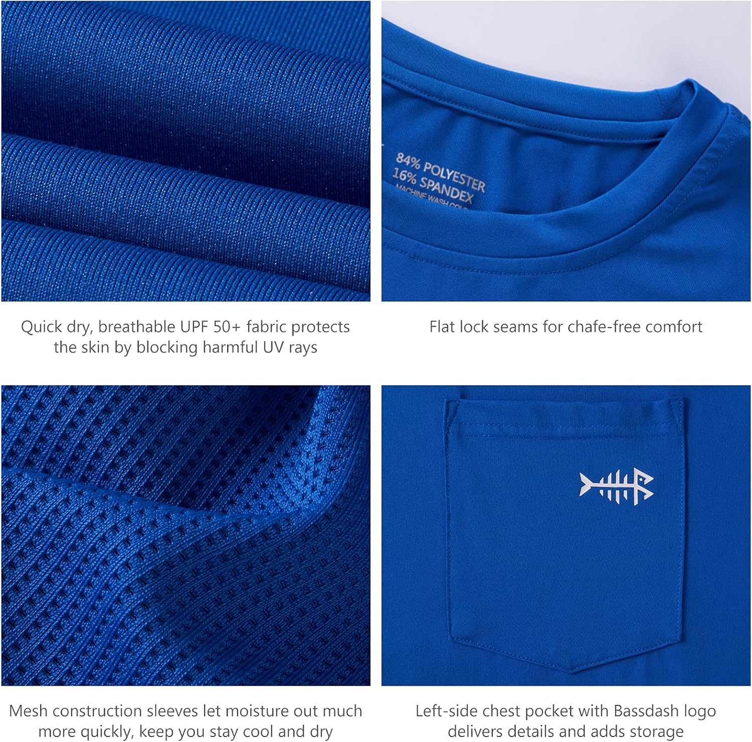 BASSDASH Men’s UPF 50+ Performance Long Sleeve T-Shirt UV Sun Protection Fishing Hiking Sports Shirts - Image 3