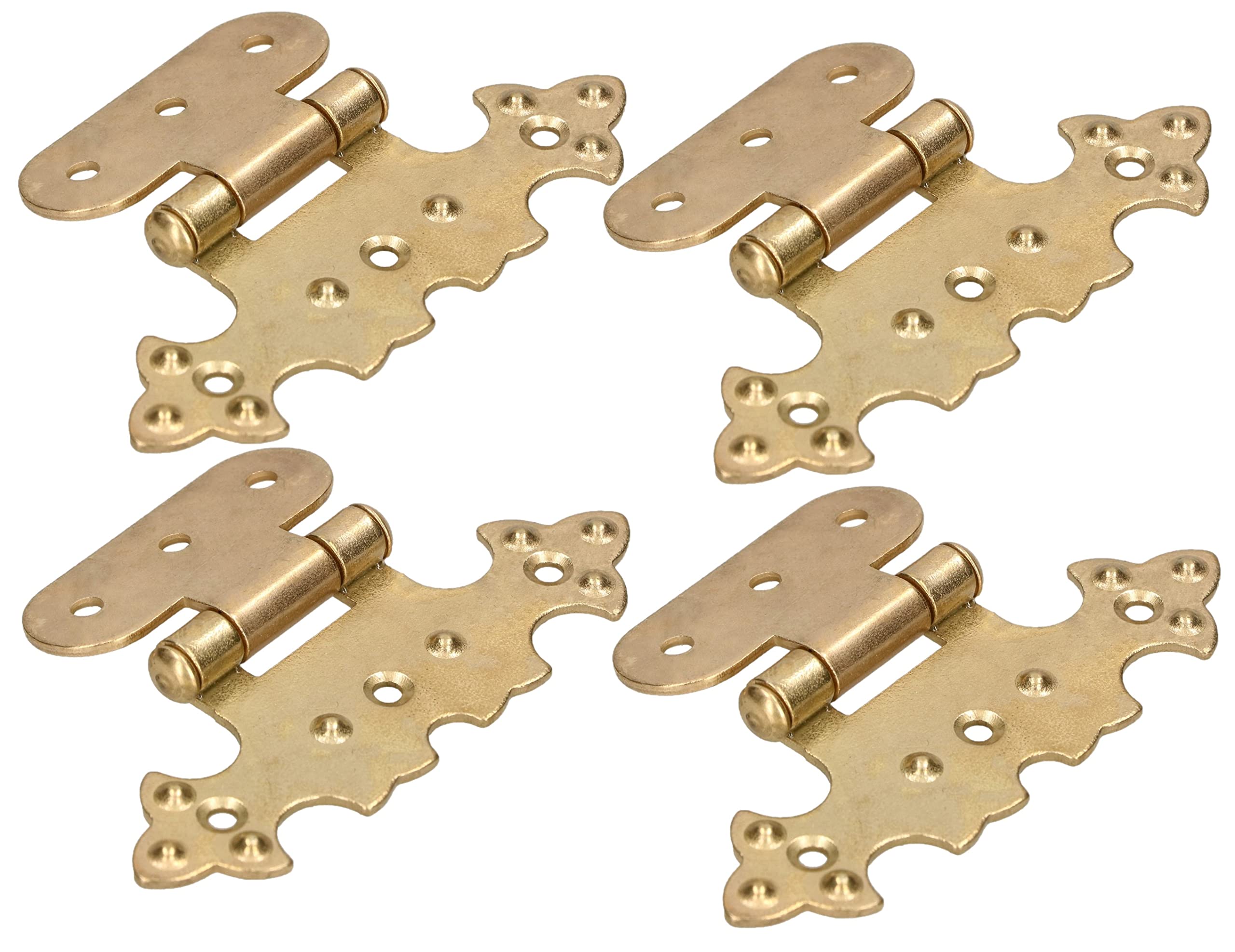 Kotarbau Gold Brass Kotarbau® Antique Decorative Cabinet Hinges For Asymmetric Retro Cabinet 4 Pack