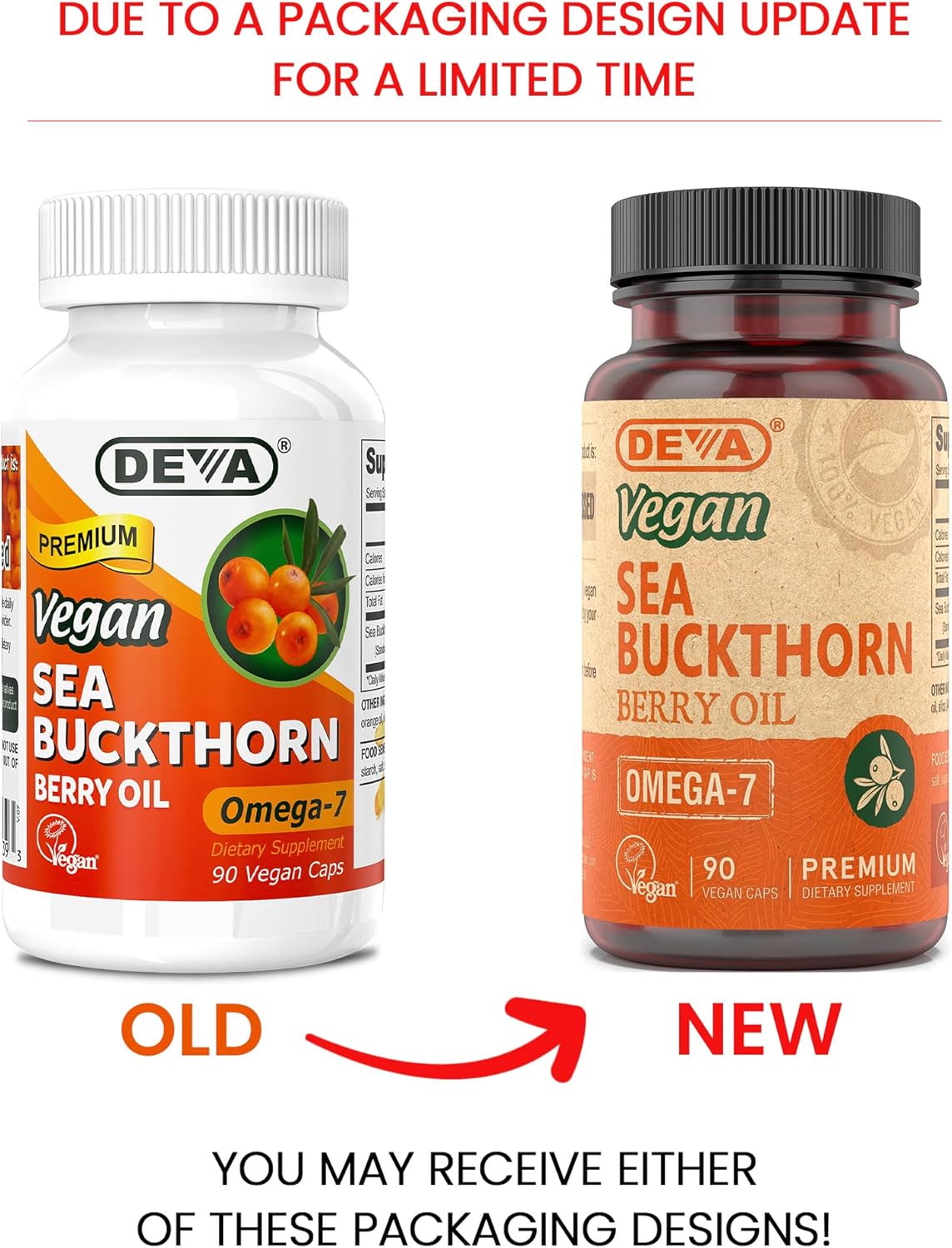 DEVA Vegan Sea Buckthorn, Berry Oil 500mg, Cold-Pressed, Unrefined, Rich in Omega-7, 90 Capsules, 1-Pack - Image 2