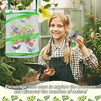 Vista 4 de Gerrii Jaula de hábitat para insectos y mariposas de 12 x 14 pulgadas de alto, malla transparente, orugas, jaula de red de mariposa, casa de hábitat