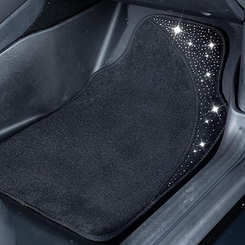 Miniatura 3 de Tapete de piso de automóvil con diamantes de imitación brillantes que se adapta con forros de carga, purpurina de diamante de cristal brillante con