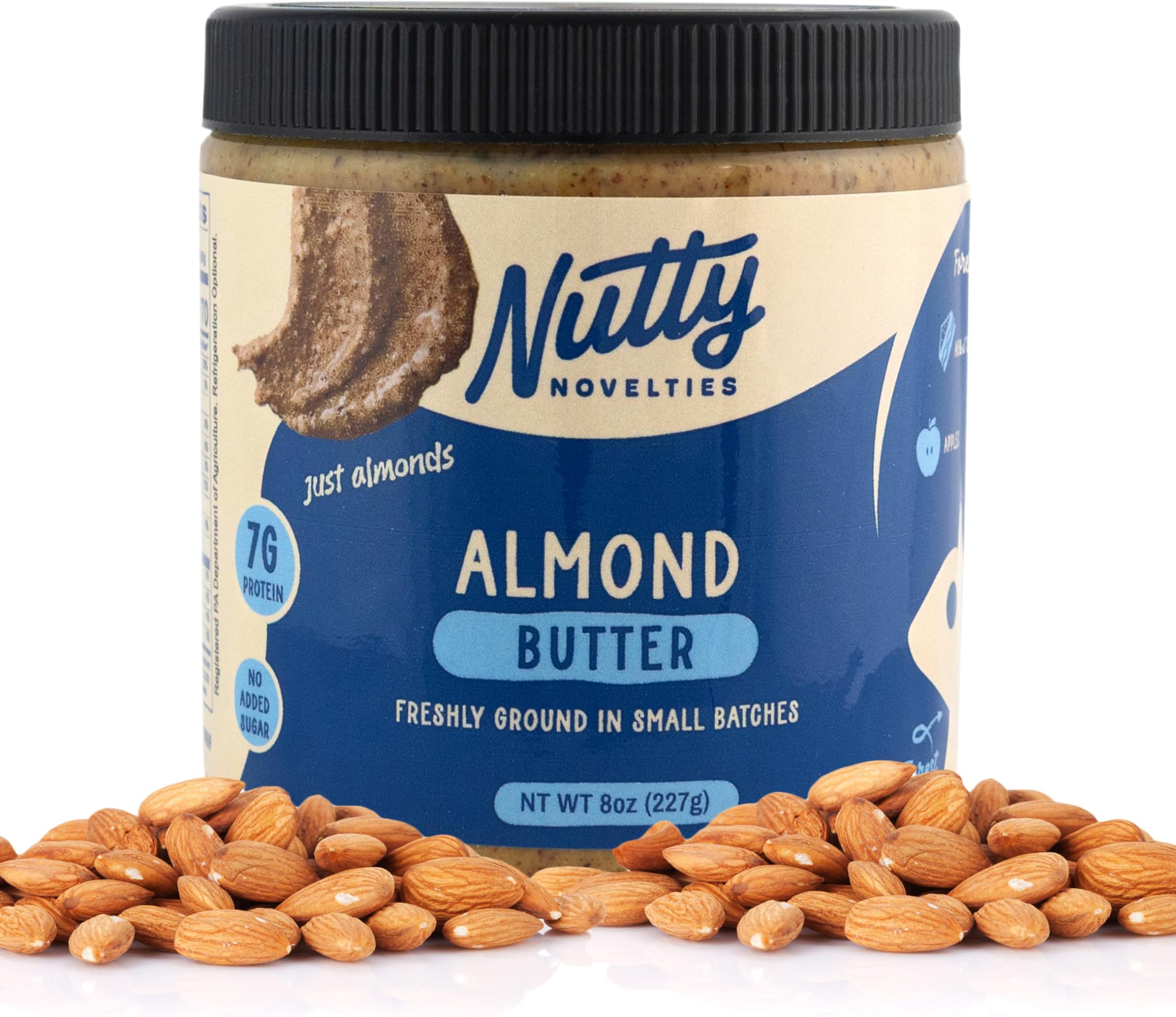 Classic Almond Butter - High Protein, Sweet Nut Butter - No Added Sugar - All-Natural, Pure Almond Butter Free of Cholesterol & Preservatives - Vegan Nut Butter - 8 Ounces