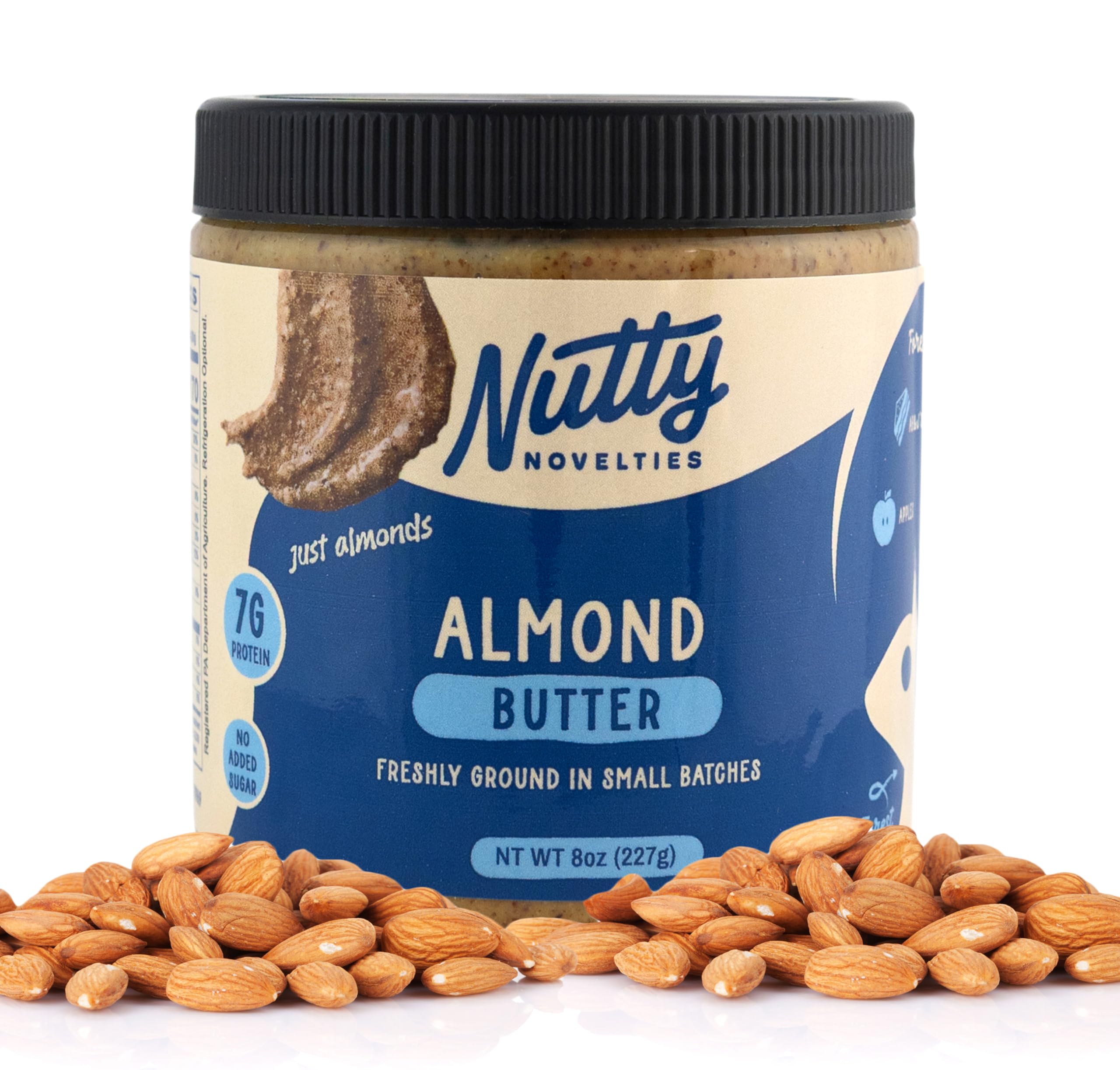 Classic Almond Butter - High Protein, Sweet Nut Butter - No Added Sugar - All-Natural, Pure Almond Butter Free of Cholesterol & Preservatives - Vegan Nut Butter - 8 Ounces