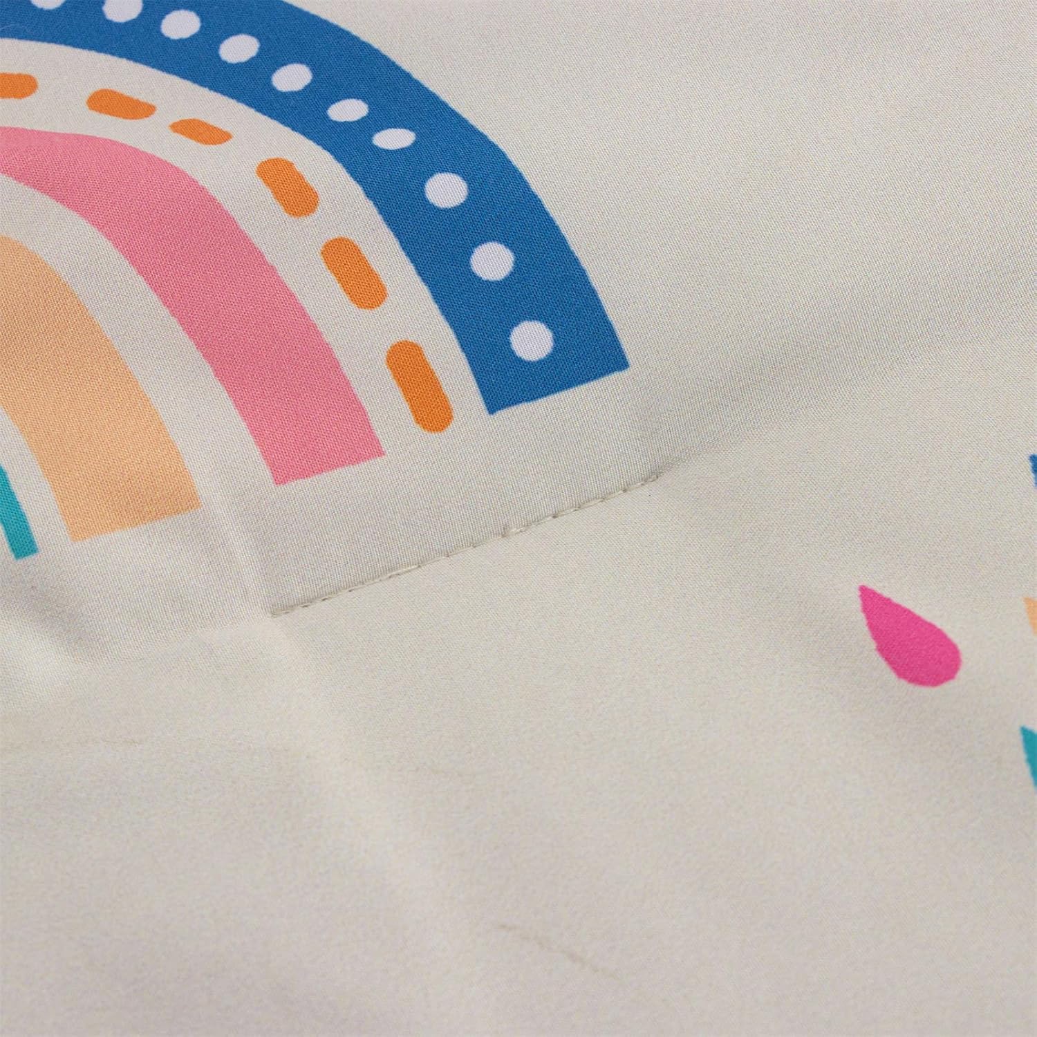 Btargot 5 Piece Multi-Color Rainbow Comforter Set for Girls Boys Kids, Full Size Cartoon Love Hearts Flowers and Sun Star Bedding Set, Bed in a Bag with Comforter, Sheets and Pillowcases