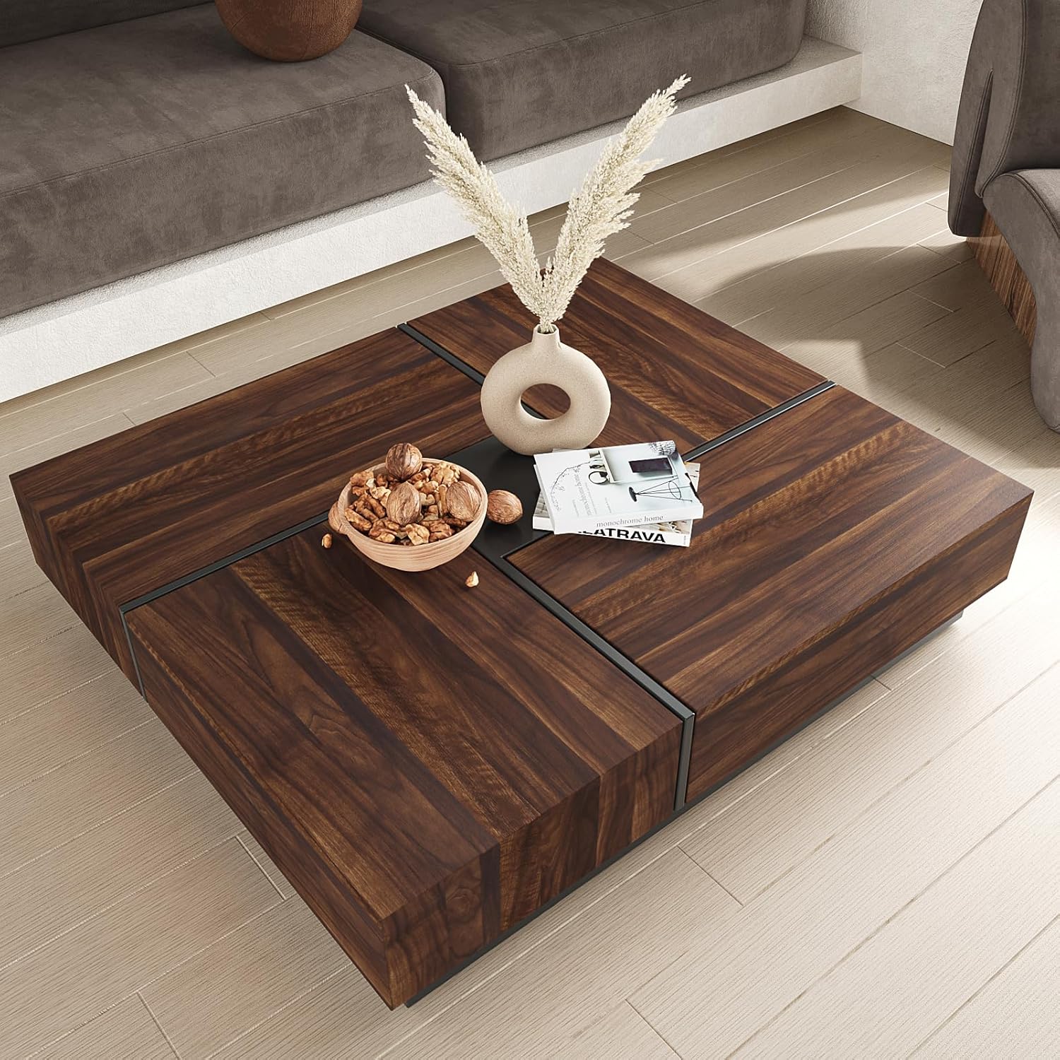 VEELIKE 118''x32'' Wide Natural Walnut Wood Contact Paper Wood Wallpaper Peel and Stick Countertops Waterproof Wood Grain Contact Paper for Cabinets Walls Desk Removable Self Adhesive Wood Vinyl Wrap