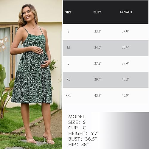 Miniatura 7 de GINKANA Vestido de maternidad sin mangas para mujer con tirantes ajustables vestido casual de verano para uso diario o baby shower Bandera