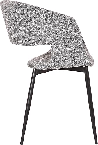 Miniatura 5 de Armen Living Jocelyn Mid-Century - Silla decorativa de tela para comedor, 18 pulgadas de altura, gris y negro
