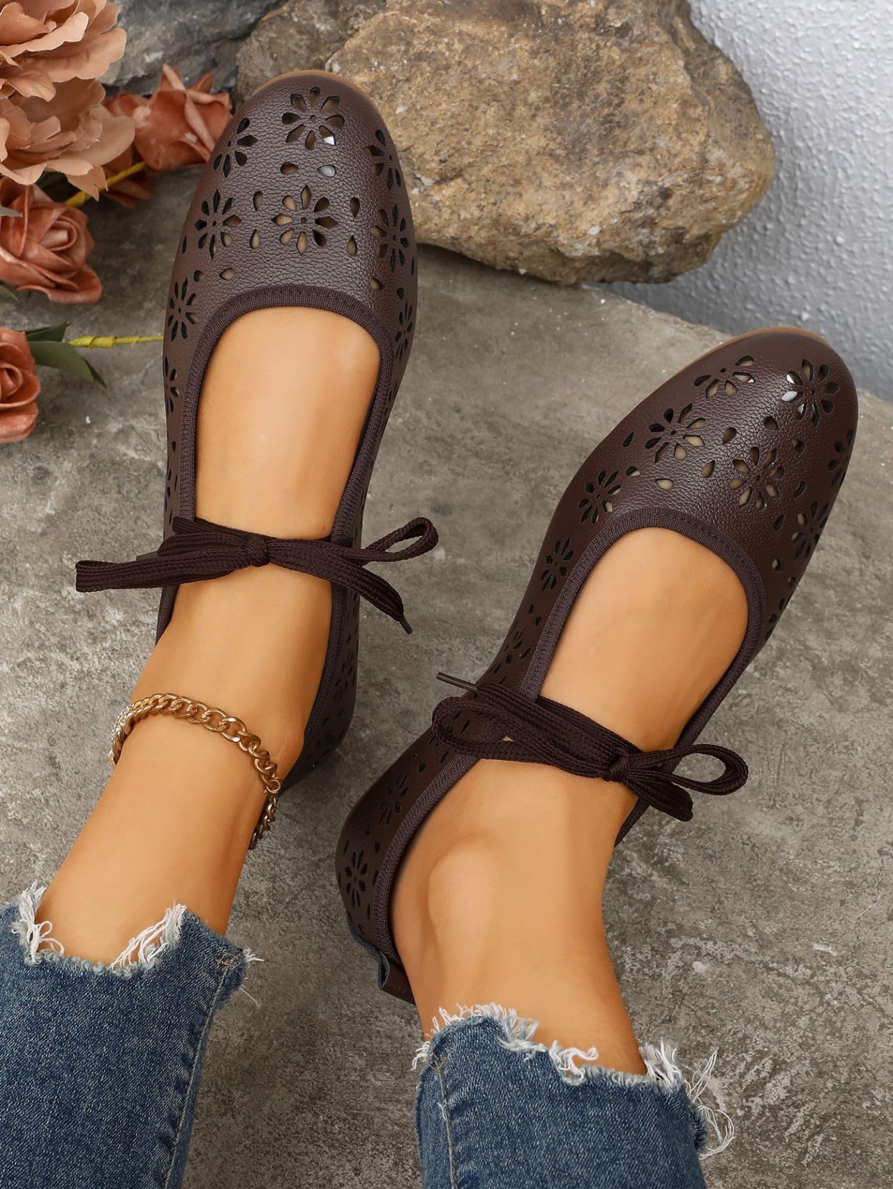 Ballerine da donna Slip-On Hollow Mary Jane
