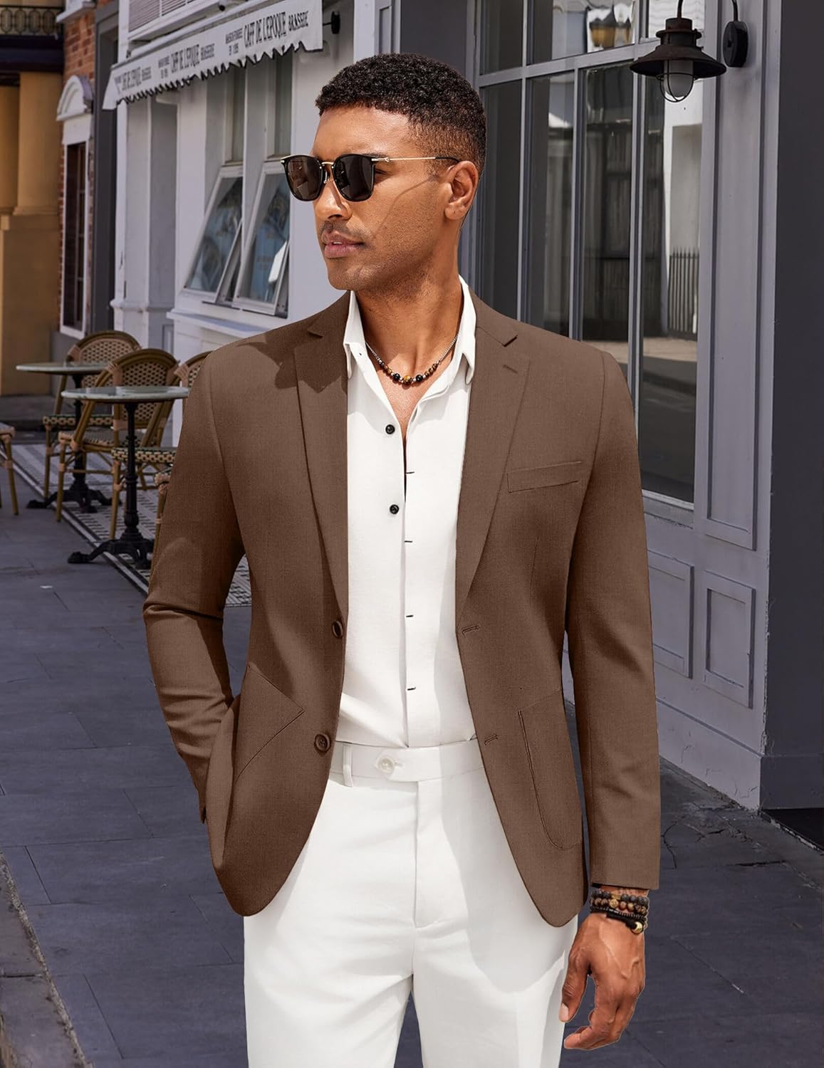 COOFANDY Men's Casual Linen Blazer Jacket Lightweight Sport Coats Two Button Suit Jackets