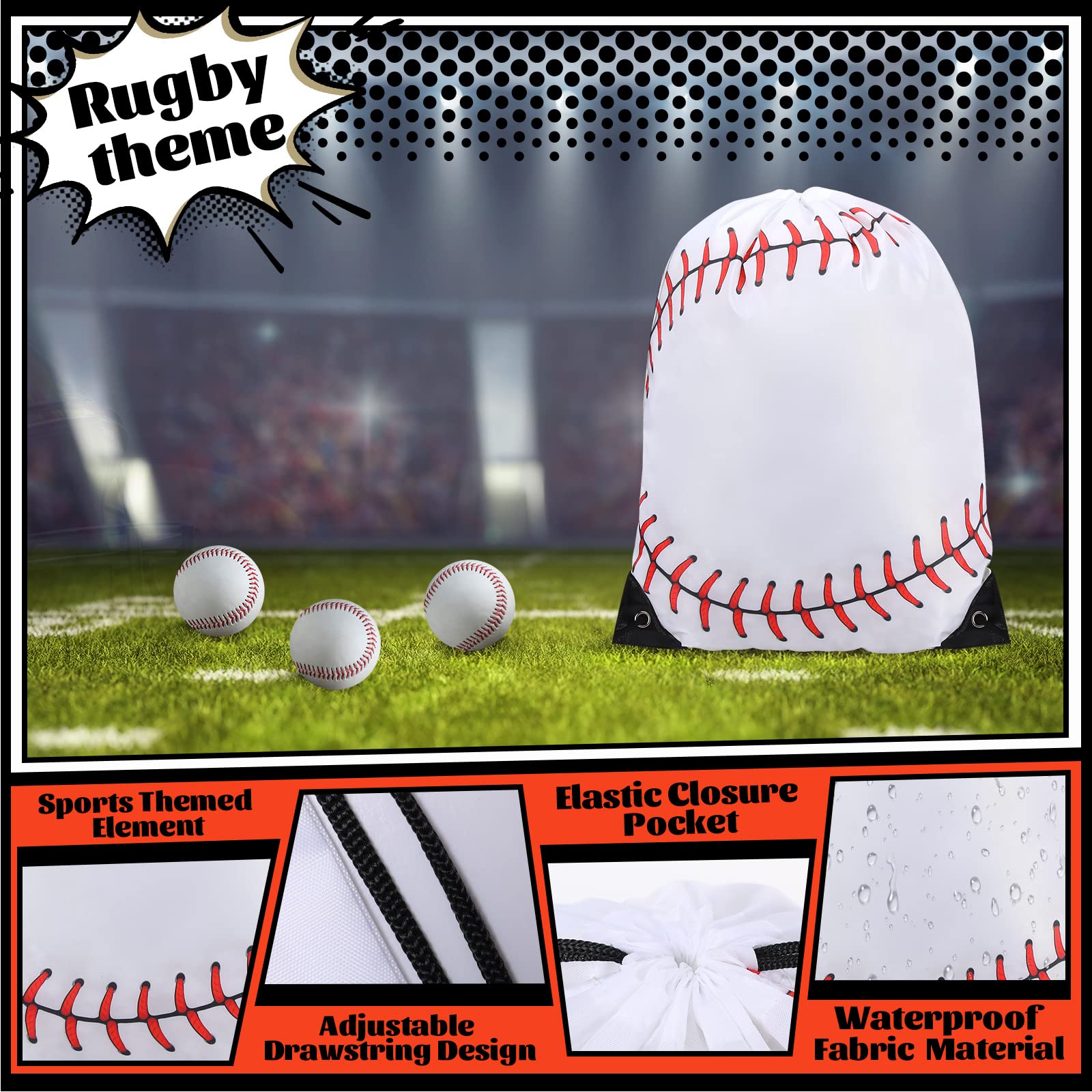 Silkfly 24 zaini da calcio con coulisse, sacchetti regalo per feste da calcio, confezione grande