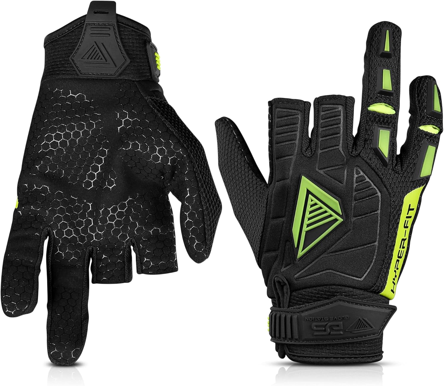 Glove Station Hyper-Fit Tactical Paintball Shooting Gloves, 2 Fingerless Design, Padded & Extra Grip for Hunting Hiking Airsoft Outdoor Gloves : Sports & Outdoors