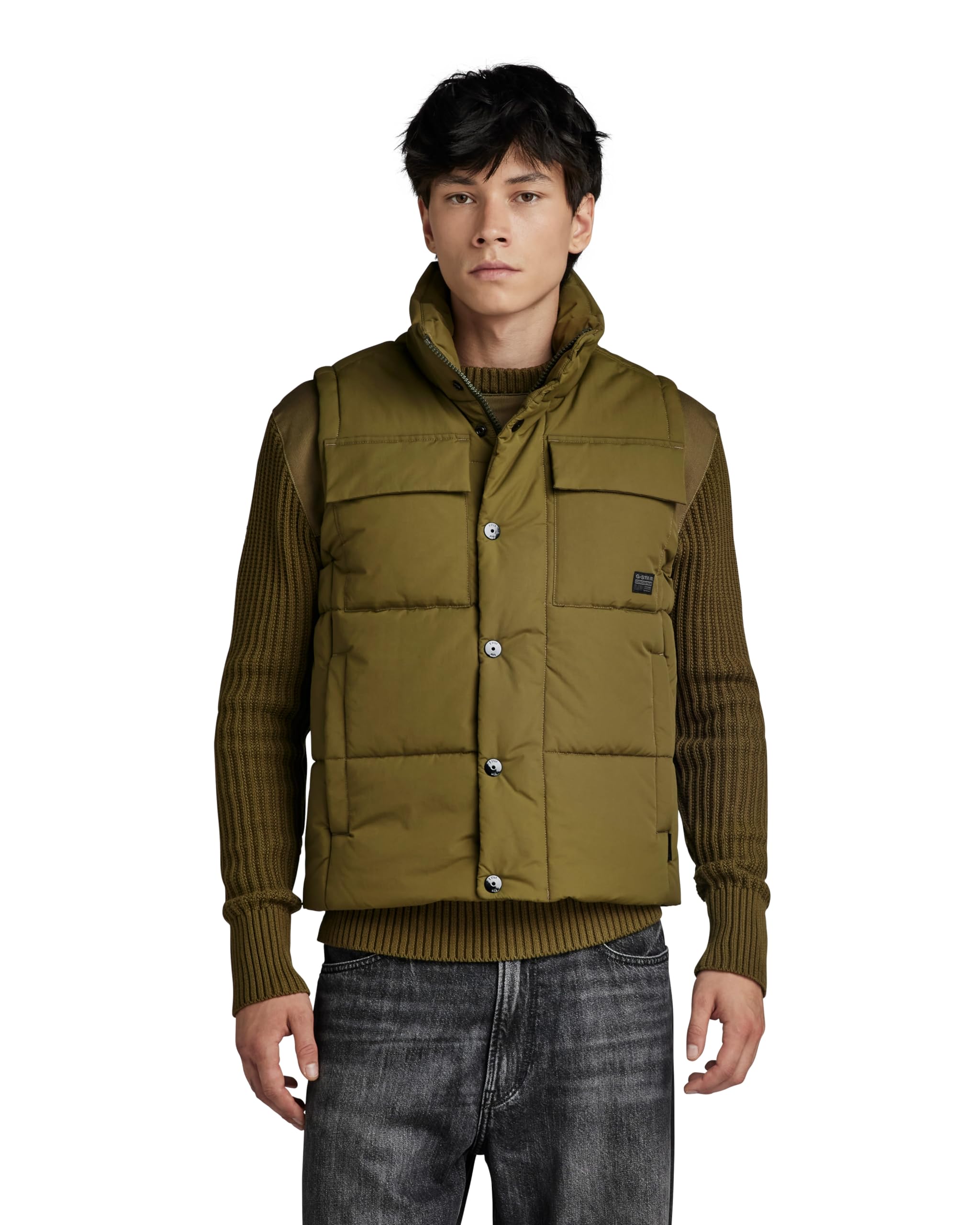G-Star Men's Foundation Padded Vest, Green (dark olive D22887-D419-C744), S