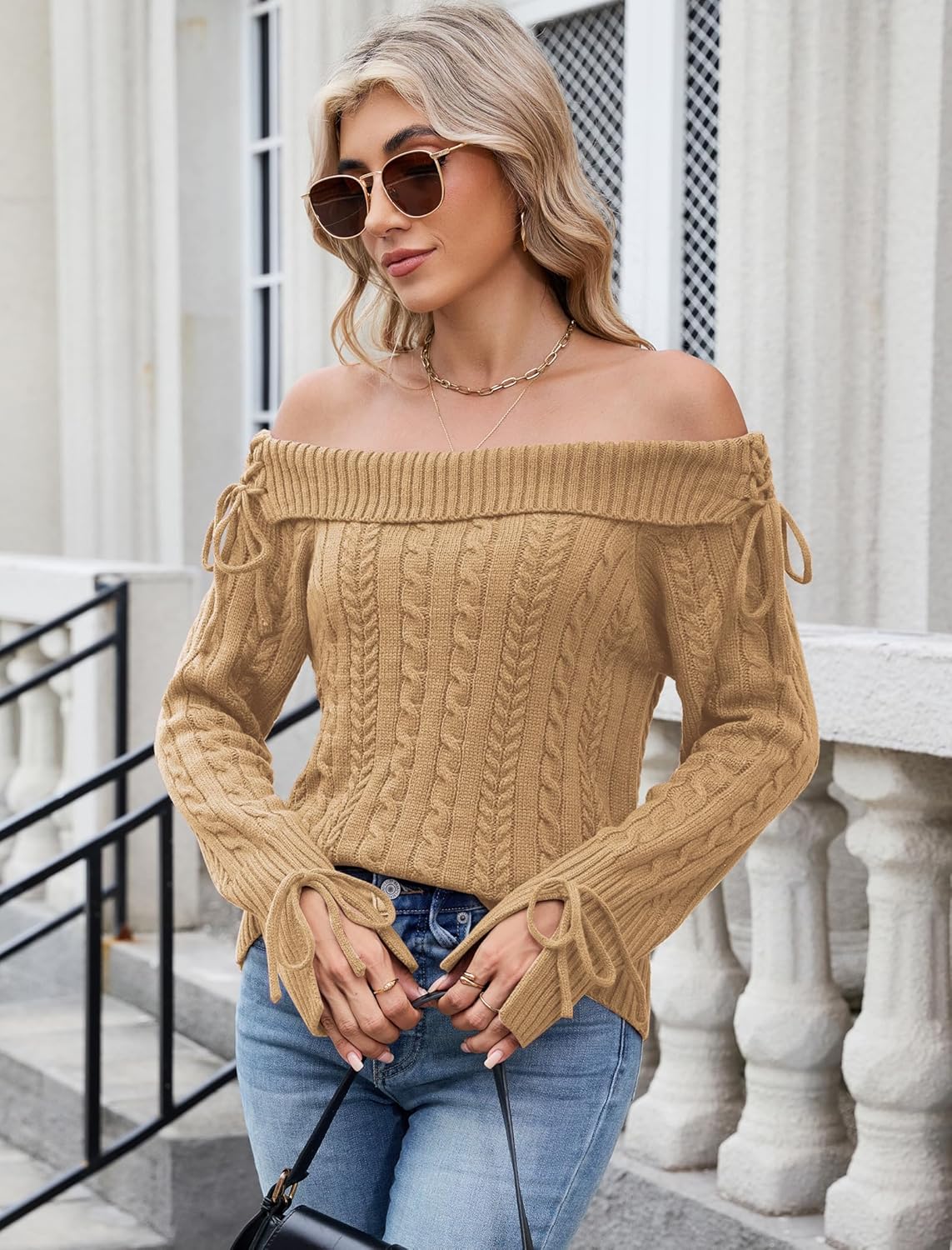 ZAFUL Women's Cropped Knit Sweater Boat Neck Long Sleeve Pullover Jumper Top - Image 5