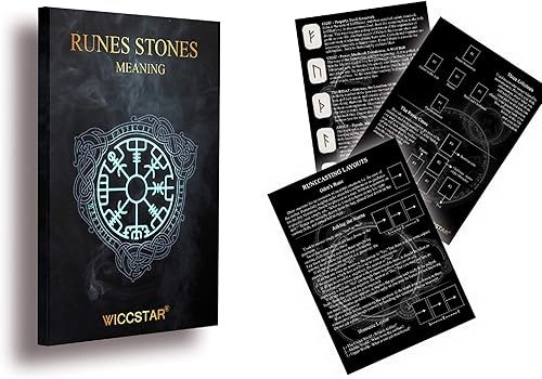 Miniatura 3 de Juego de piedras runas con folleto de instrucciones para principiantes y bolsa de terciopelo. Runas nórdicas vikingas