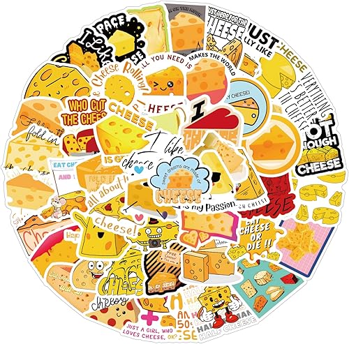 Miniatura 2 de 67PCS Cheese Dairy Food Cute Cartoon Waterproof Vinyl Stickers for Kids Girls Boys Teens Adults for Water Bottles Laptop Suitcase for Birthday Party