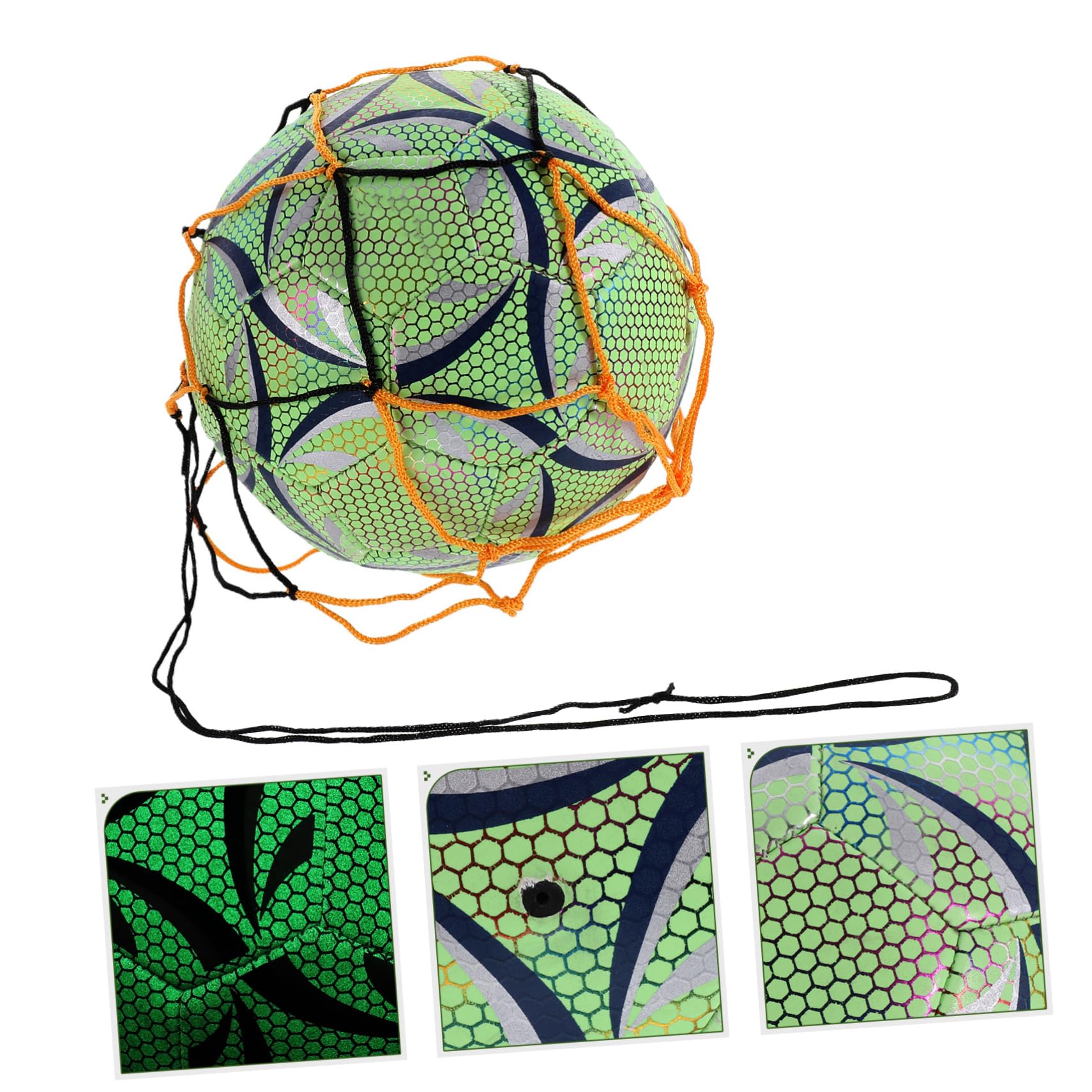 BESPORTBLE Balón de Fútbol Fluorescente PU para Entrenamiento y Juegos al Aire Libre de Noche