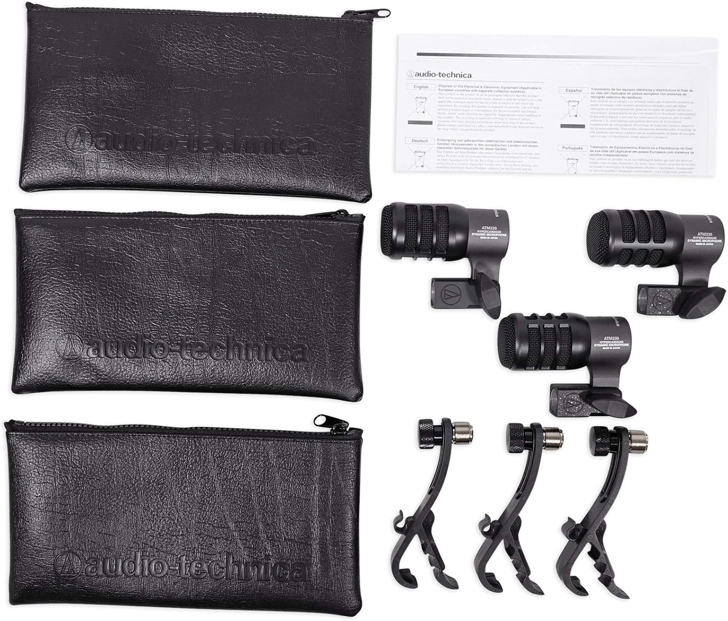 Audio-Technica ATM230PK (3-Pack) Dynamic Instrument Microphones : Musical Instruments