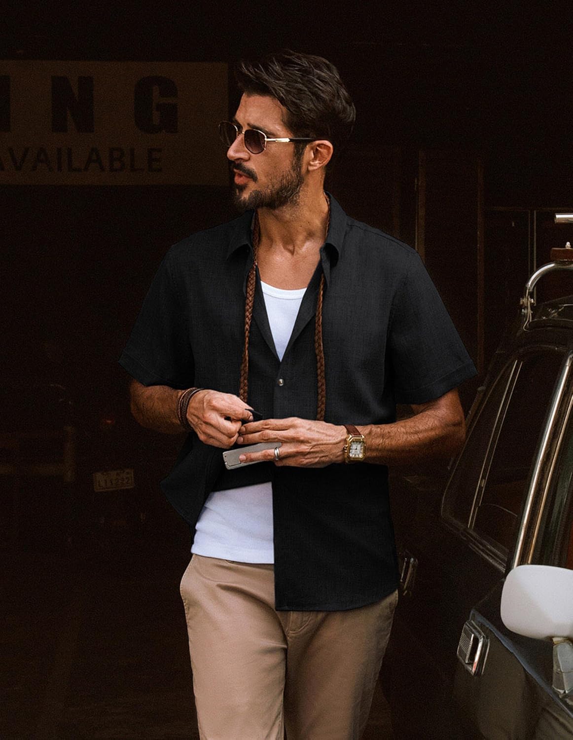 PJ Jones Mens Casual Shirts Short Sleeve Button Down Shirt Lightweight Summer Shirts - Image 4