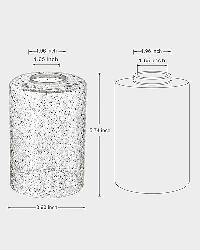 Miniatura 2 de Paquete de 4 pantallas cilíndricas de vidrio sembrado para mini lámpara colgante de 1.65 pulgadas de altura de 5.5 pulgadas, aplique de pared de