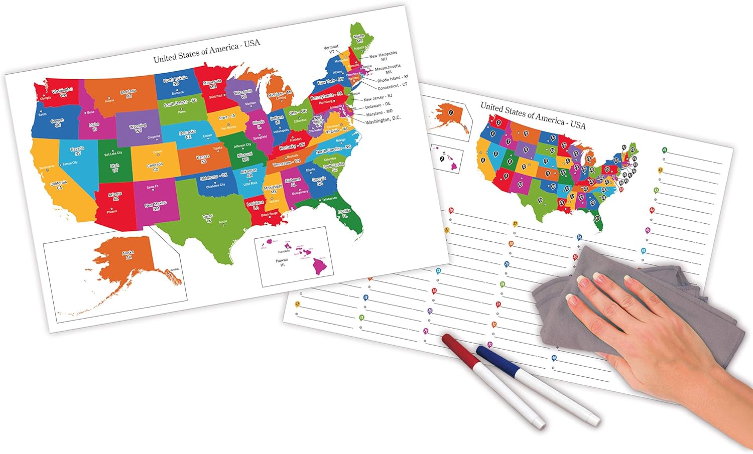 Pacon Dry Erase, USA Map