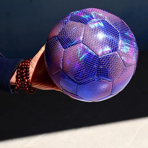 Miniatura 7 de EVZOM Balón de fútbol sala, pelota de fútbol sala, talla 4 para entrenamiento en interiores de adultos (morado)