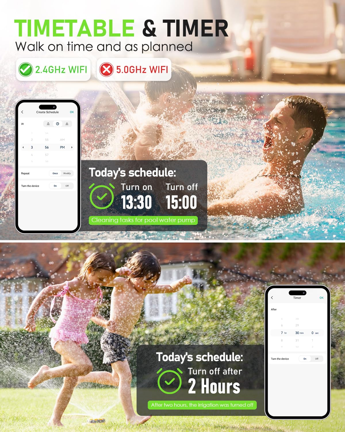 Greenaura Presa Smart, Presa WiFi con Monitoraggio Consumi, 4PCs Presa Intelligente 16A, timer Presa Elettrica, Prese Smart, Presa Smart Esterna 2,4GHz, Smart Life APP