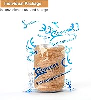 Vista 4 de Cinta de vendaje autoadhesiva (3 pulgadas x 5 yardas), paquete de 8 vendajes elásticos cohesivos para primeros auxilios, deportes, muñeca y tobillo