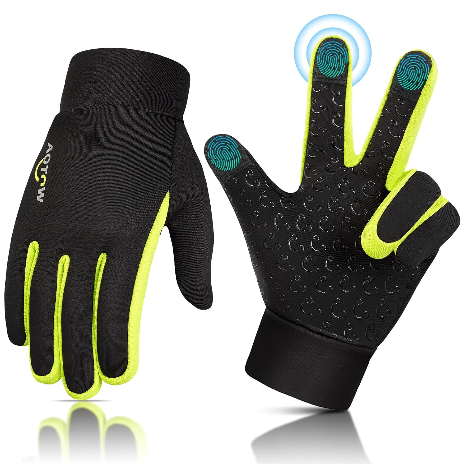Kids Winter Warm Sports Gloves - Cold Weather Water-Resistant Children Mittens Age 4 12 Years Boys Girls Black