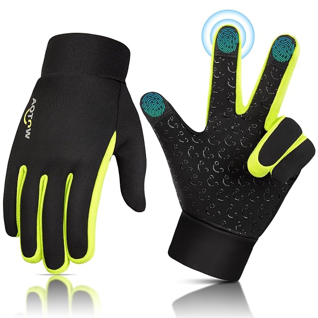 Kids Winter Warm Sports Gloves - Cold Weather Water-Resistant Children Mittens Age 4 12 Years Boys Girls Black