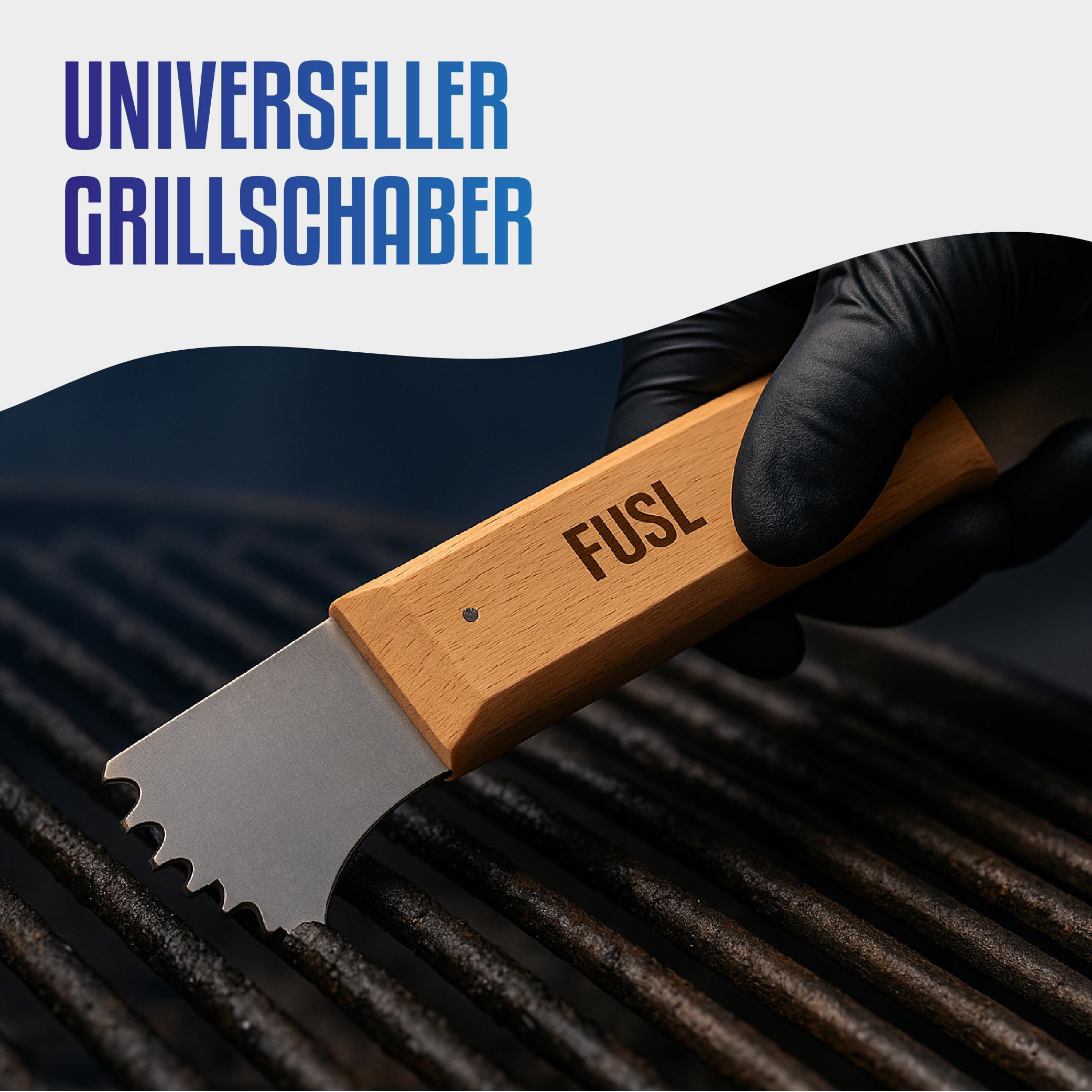 Grillrost Reiniger Starter Set - Grillschaber & Putz-Brikett - Effektive Reinigung für alle Grillroste (Guss, Edelstahl, Emaille) - gegen hartnäckige Verschmutzung
