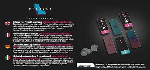 Miniatura 4 de Boardcubator Project L Finesse - Expansión del juego de mesa - Mejora tu estrategia con objetivos y créditos. Juego de estrategia de rompecabezas