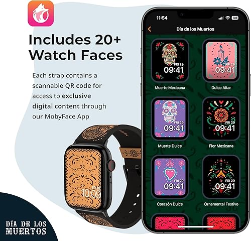 Miniatura 6 de Correa de reloj inteligente Día de los Muertos, con licencia oficial, compatible con todos los tamaños y series de Apple Watch (reloj no incluido)