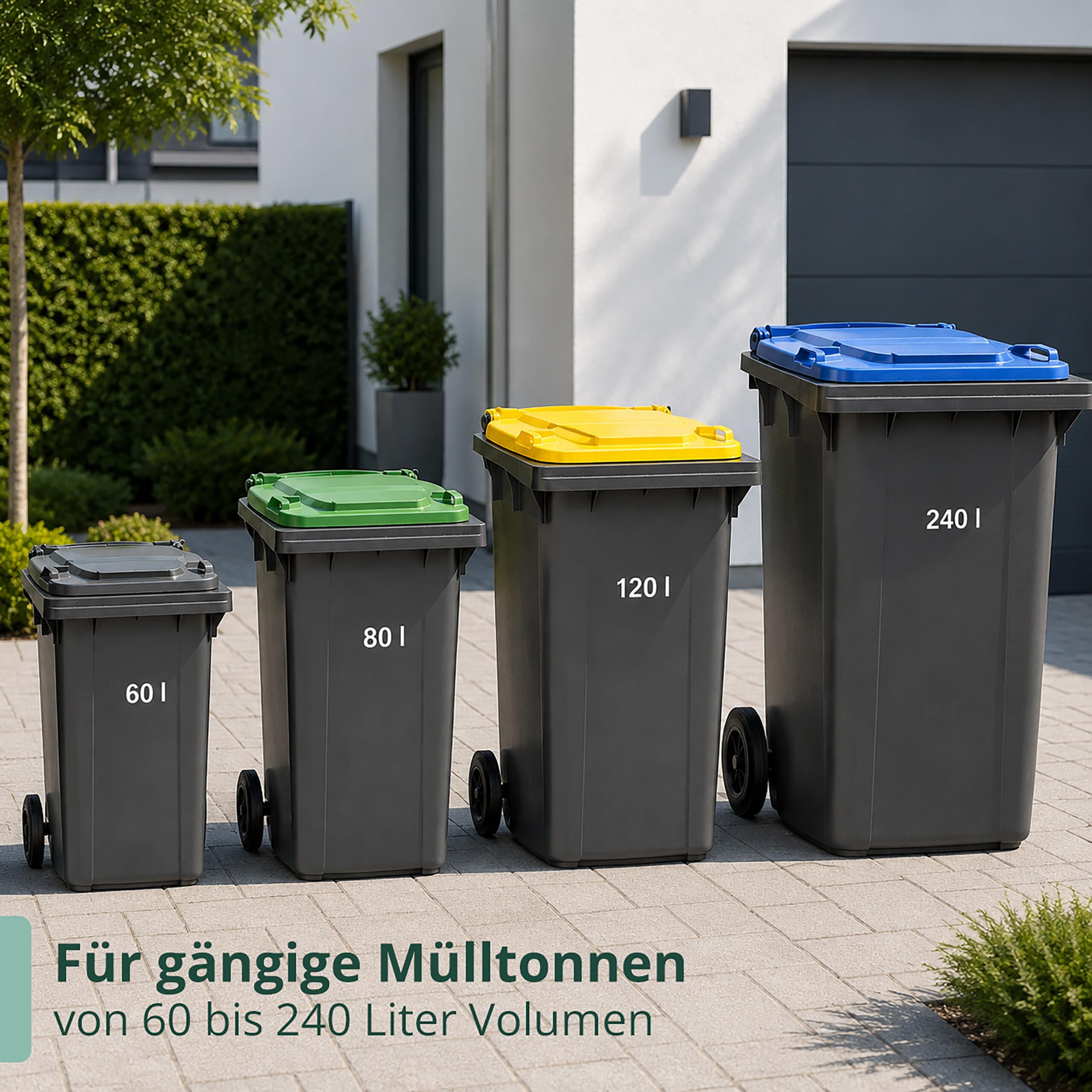 Relaxdays Müllpresse für Mülltonne, Müllverdichter Metallplatte, Hausmüll, Restmüll, Plastik, manuell, Stahl, schwarz