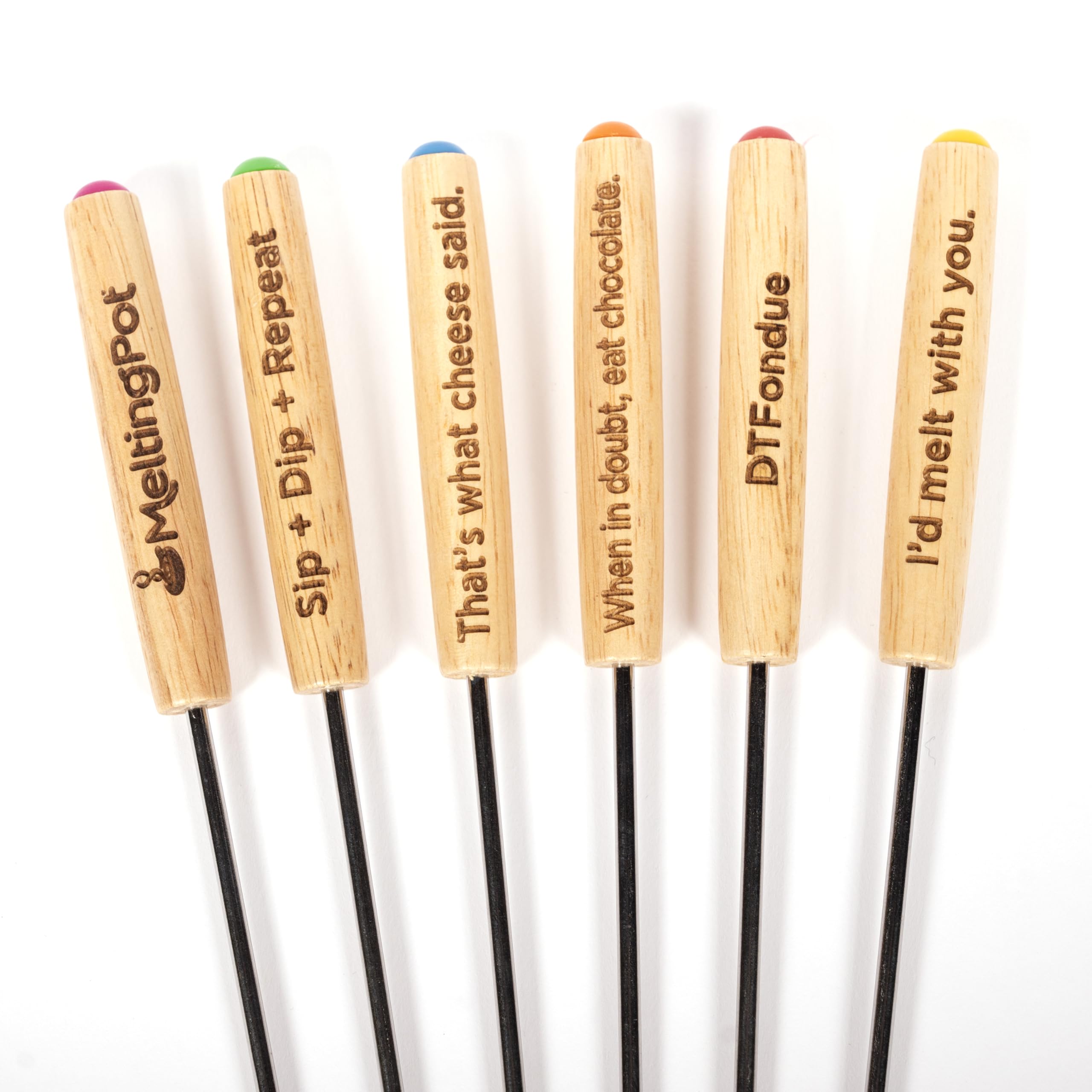 Melting Pot Fondue Forks, Stainless Steel, Color-Coded Handles, 6-Piece Set — Amazon image 6