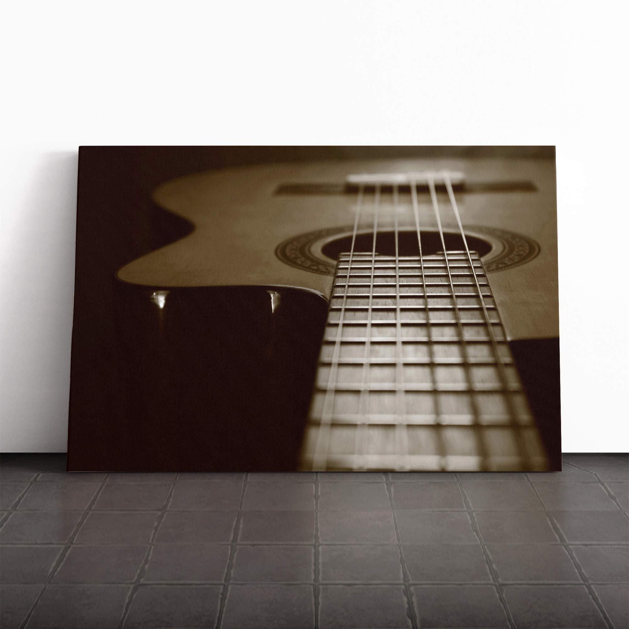 Acoustic Guitar (2) Canvas Print | Gallery Wrapped 30mm Frame Wall Art | 20x14 inches | Ready to Hang | Modern Music Picture | Living Room Bedroom Lounge Office