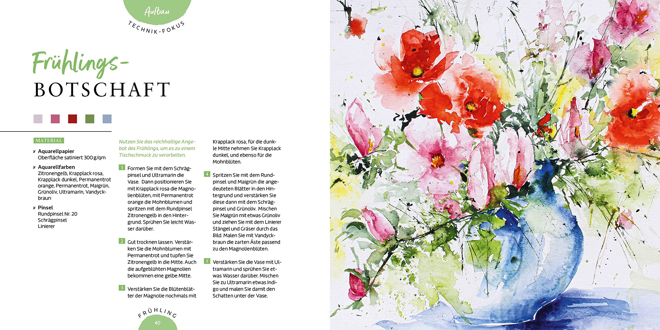 Die Struktur der Natur: Ein Spaziergang durch die Jahreszeiten in Aquarell - 20 Naturmotive Step by Step malen