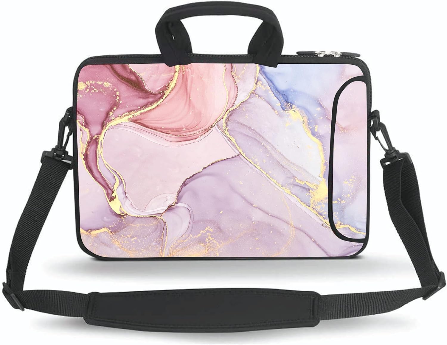 14 15 15.4 15.6 inch Messenger Bag Carrying Case Sleeve with Handle Accessory Pocket Fits 14 to 15-Inch Laptops/Notebook/Ebooks/Kids Tablet/Pad(Basketball Fire)