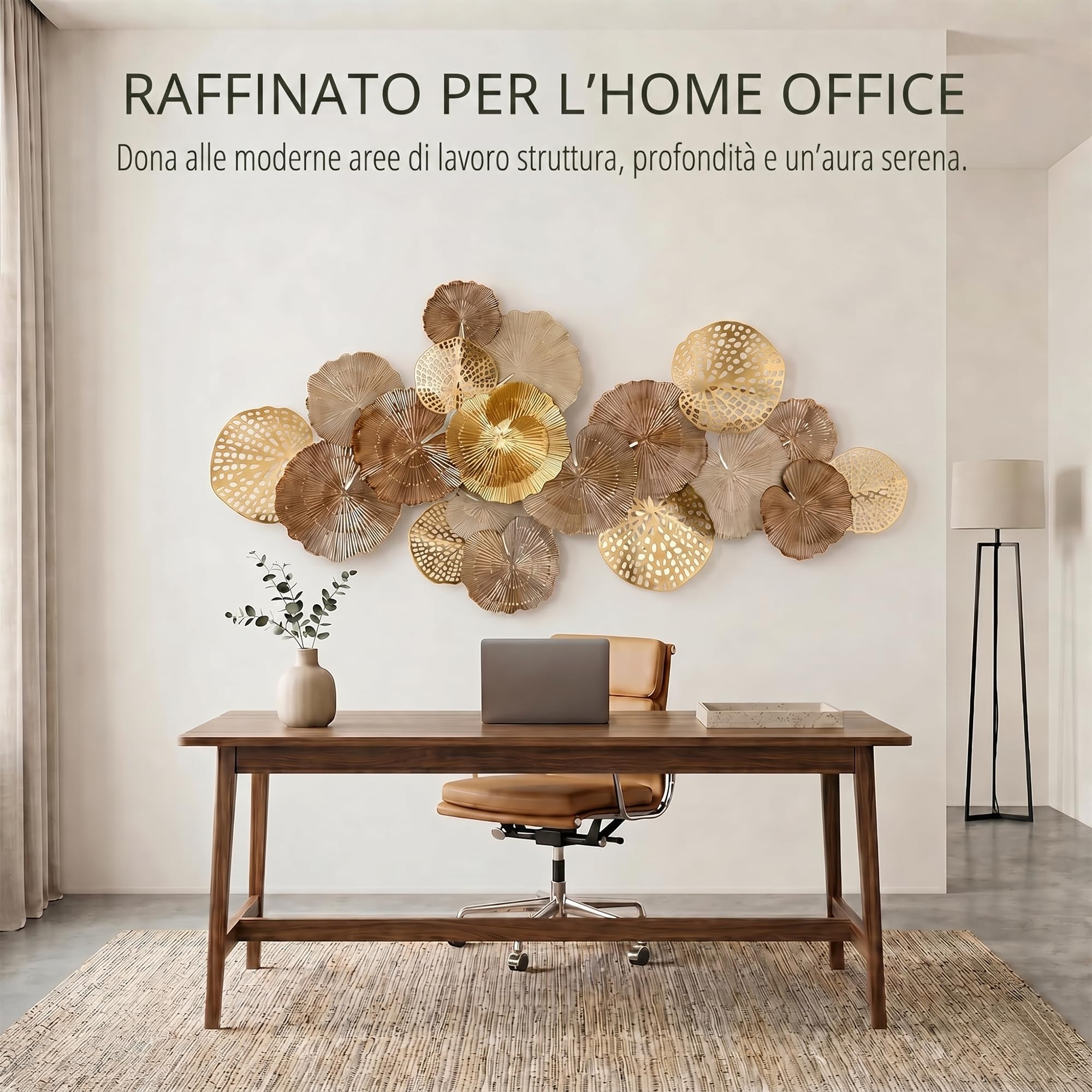 Blissio Grande Decorazioni Parete, Design di Foglie di Loto 3D Decorazioni di Metallo Parete, Decorazioni Parete Metallo, Perfetto Decorazioni Casa, per Soggiorno, Camera da Letto