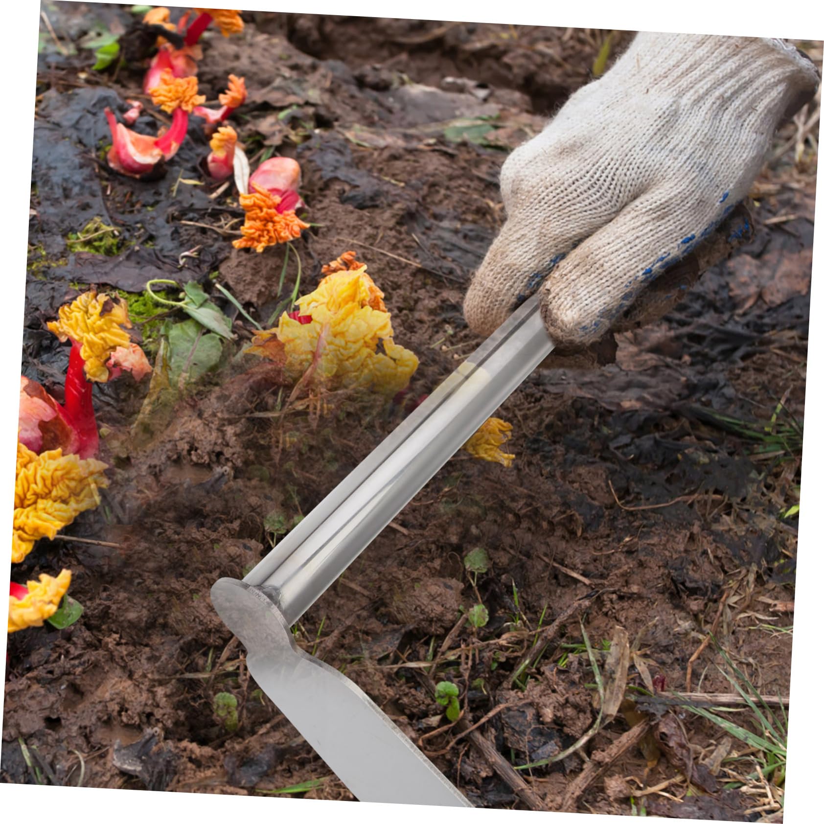 Abaodam 2 Stck. Gartenhacke Werkzeug Hochleistungs-Stahlweinehohne Hacke für den Gemüseanbau Erdhacke Gartenversorgung Hacke zum Pflanzen von Blumen Rostfreier Stahl Silver