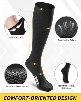 Women's Compression Stockings 3 Pairs Support Stockings Men Class 2 20-30 mmHg