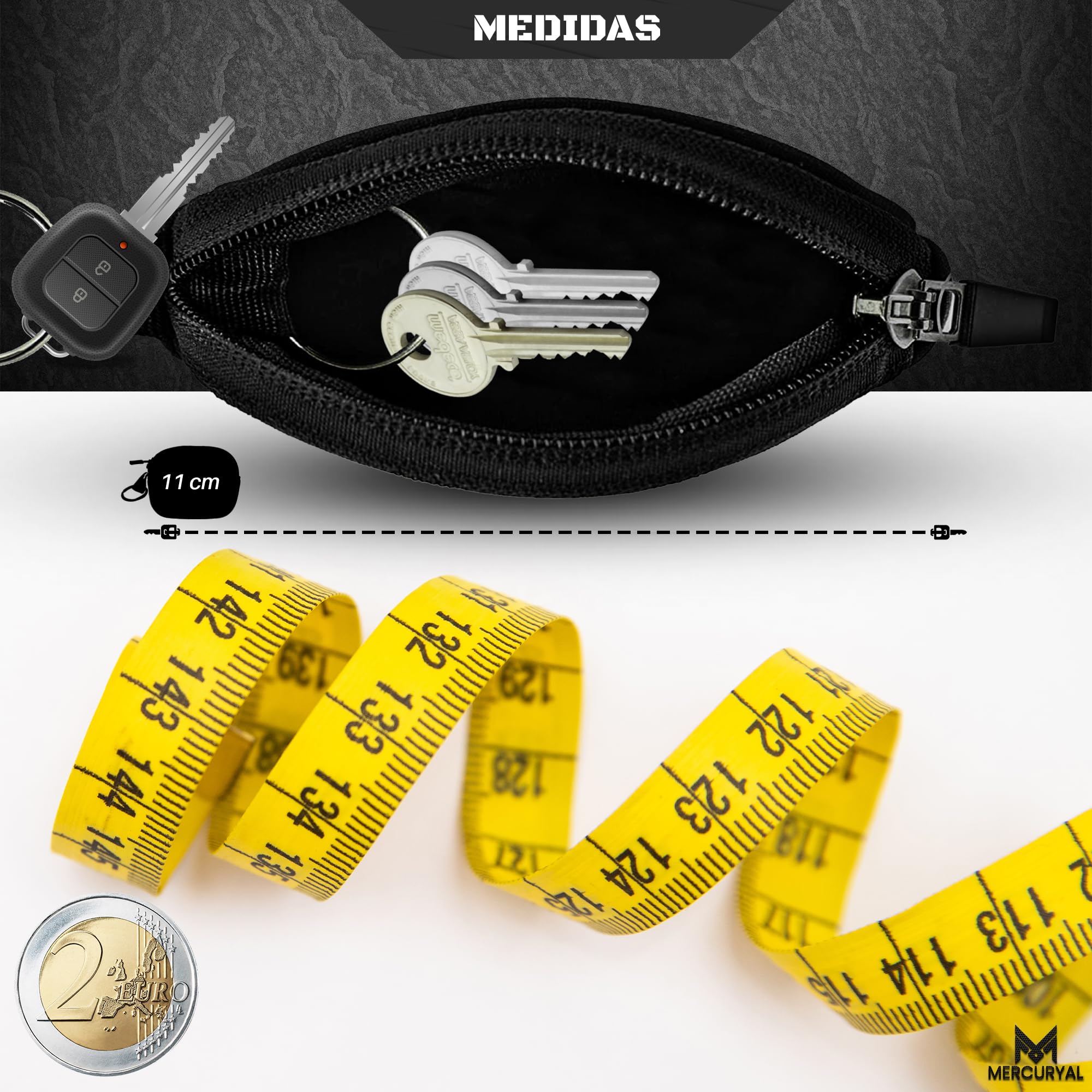 MERCURYAL Llavero Moto de Neopreno Para Guardar Llaves - Accesorios Moto - Llavero Llaves Con Anilla - Accesorios para Moto - Llavero para Moto - Llavero Monedero - 5